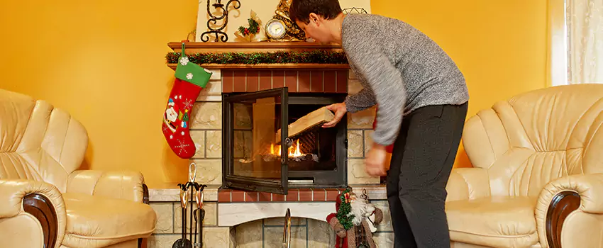Rusted Metal Fireplace Restoration in North Tustin, California